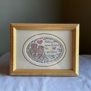 Vintage Framed "Friends" Calligraphy Picture